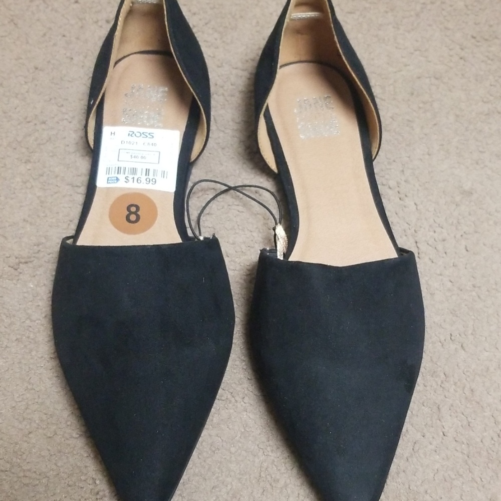 Black suede flats